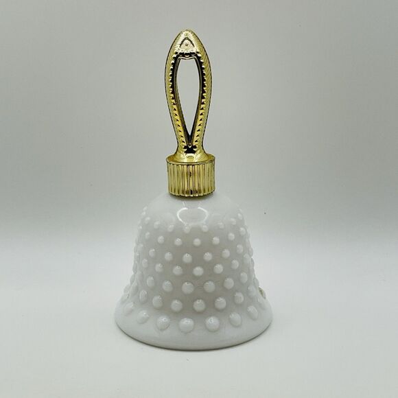 Vintage Avon WHITE GLASS BELL PERFUME BOTTLE PARTIALLY FULL TOPAZE COLOGNE - Picture 1 of 8